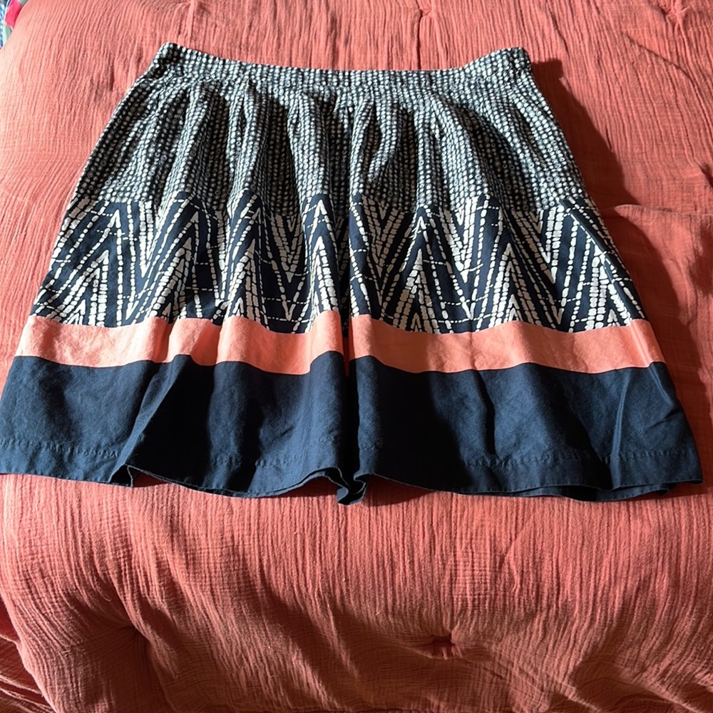Blue and white patterned skirt